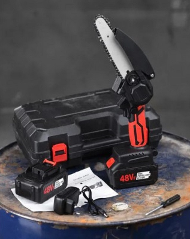 Мініпила Mini Electric Chain Saw1 у валізі з 2 ак. для обрізання дерев і розпилювання дров 48V