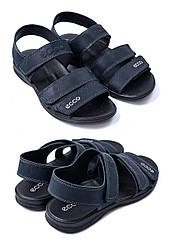 Чоловічі шкіряні сандалії E-series Blue 90с.літо. Чоловічі шкіряні босоніжки, штани сині. Чоловіче взуття