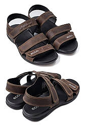 Чоловічі шкіряні сандалії E-series Brow 90 к.літо. Чоловічі шкіряні босоніжки, шльопанці коричневі. Чоловіче взуття