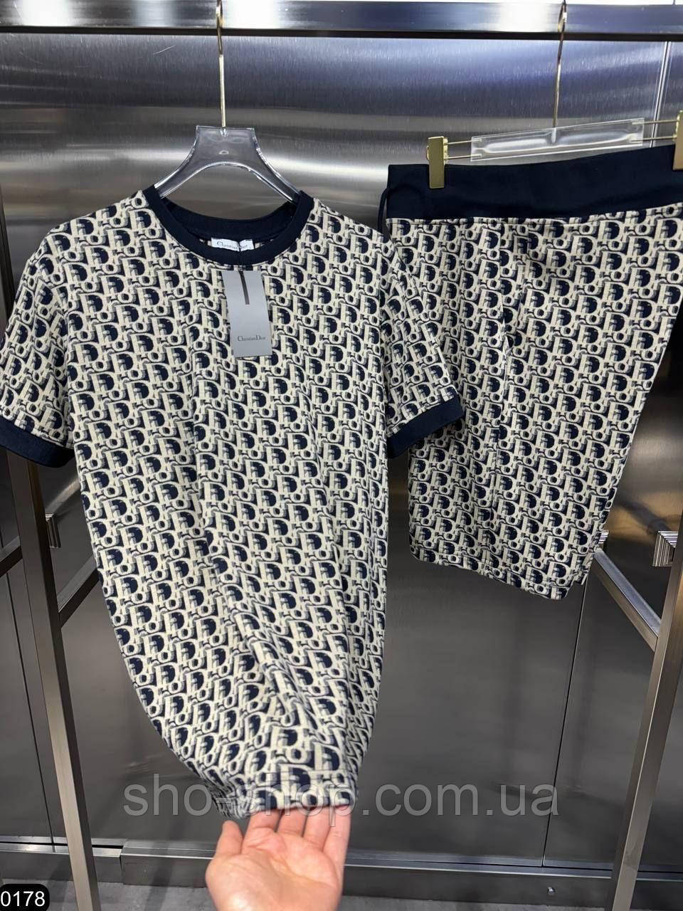 Костюм шорти + футболка DIOR LUX KitDr004 Мужской летний спортивный костюм Dior Турция, фото 1