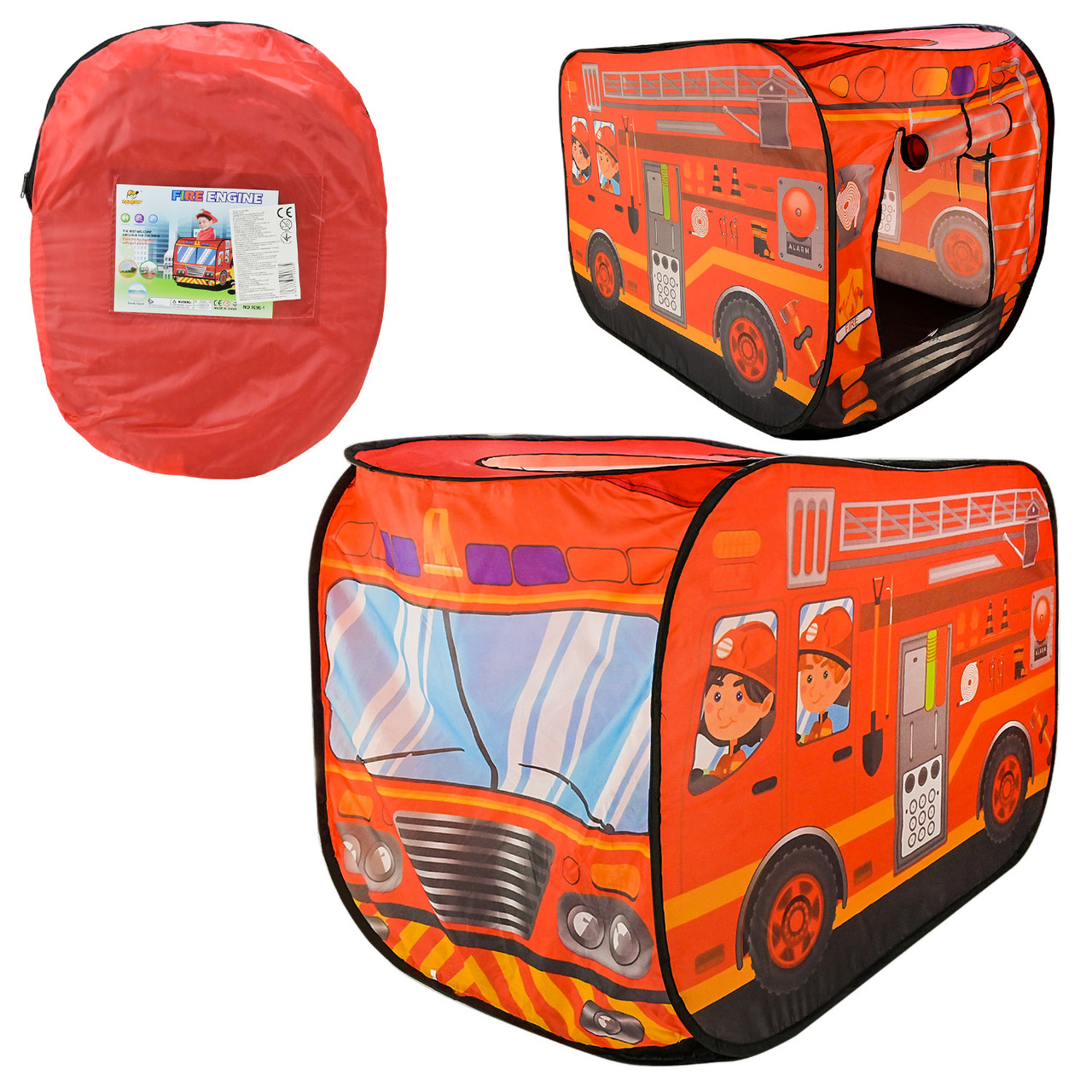 Намет дитячий ігровий "Пожежна машина" J1095-1, розмір 110 см, фото 1