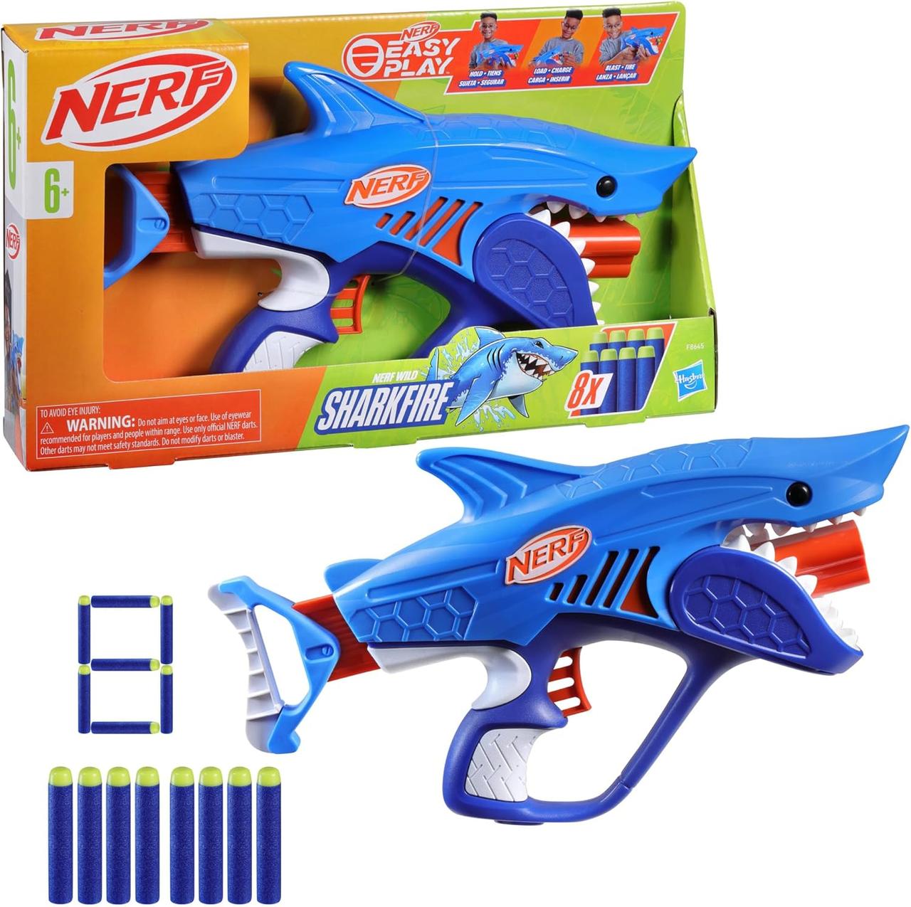 Бластер Hasbro Nerf Junior Wild Sharkfire Нерф Джуніор Шаркфайєр 8 патронів F8645