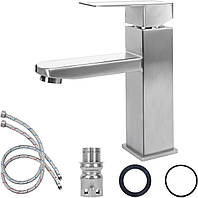 Кран для ванної кімнати HASUDEI Якісний змішувач із неіржавкої сталі, одноважільний кран для раковини