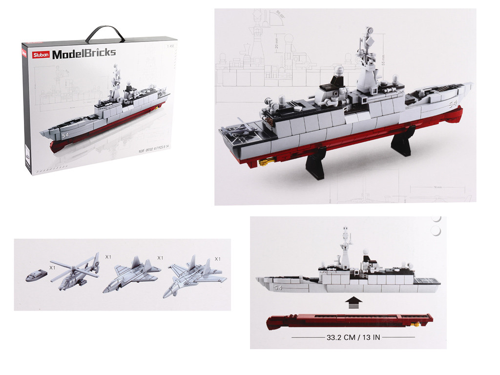 Конструктор M38-B0702 Model Bricks військовий корабель 417дет.кор.42,5*6,7*33 /12/, фото 1