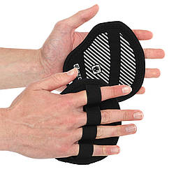 Накладки атлетичні ковзаючі Грипад GRIPAD WorkOut ROUND HAND PROTECTION EZOUS D-02 чорний