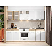Кухонний набір №3 Еко 2.4 м, без стільниці, Дуб Сонома Білий