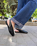 Жіночі туфлі-слінгбеки чорного кольору, фото 2
