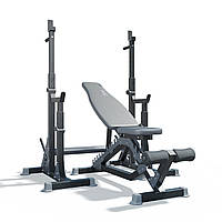 Регулируемая скамья WCG Defender + Стойки для штанги Bugai Pro