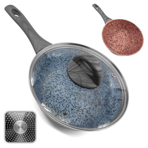 Сковорода лита "Granite" інд. дно з кришкою 28*7.2см 10375-28 /6/