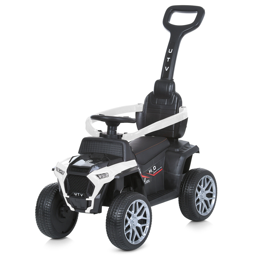 Квадроцикл M 4803EL-1 (1шт) 2в1, кат.-толок., батьківс.ручка, 1*6VAH, 1*25W, муз,світло,USB,EVA,шкіра,білий, фото 1