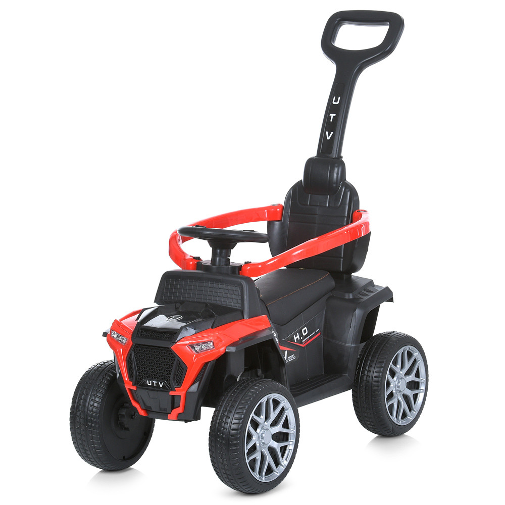 Квадроцикл M 4803EL-3 (1шт) 2в1, кат.-толок., батьківс.ручка, 1*6VAH, 1*25W, муз,світло,USB,EVA,шкіра,червоний, фото 1