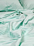 Сімейний комплект постільної білизни Страйп Сатин LUX Мята, фото 2