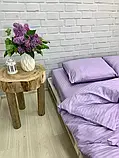 Двуспальний комплект постільної білизни Страйп Сатин LUX 180*220 Лаванда, фото 5