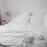 Сімейний комплект постільної білизни Страйп Сатин LUX Білий, фото 3