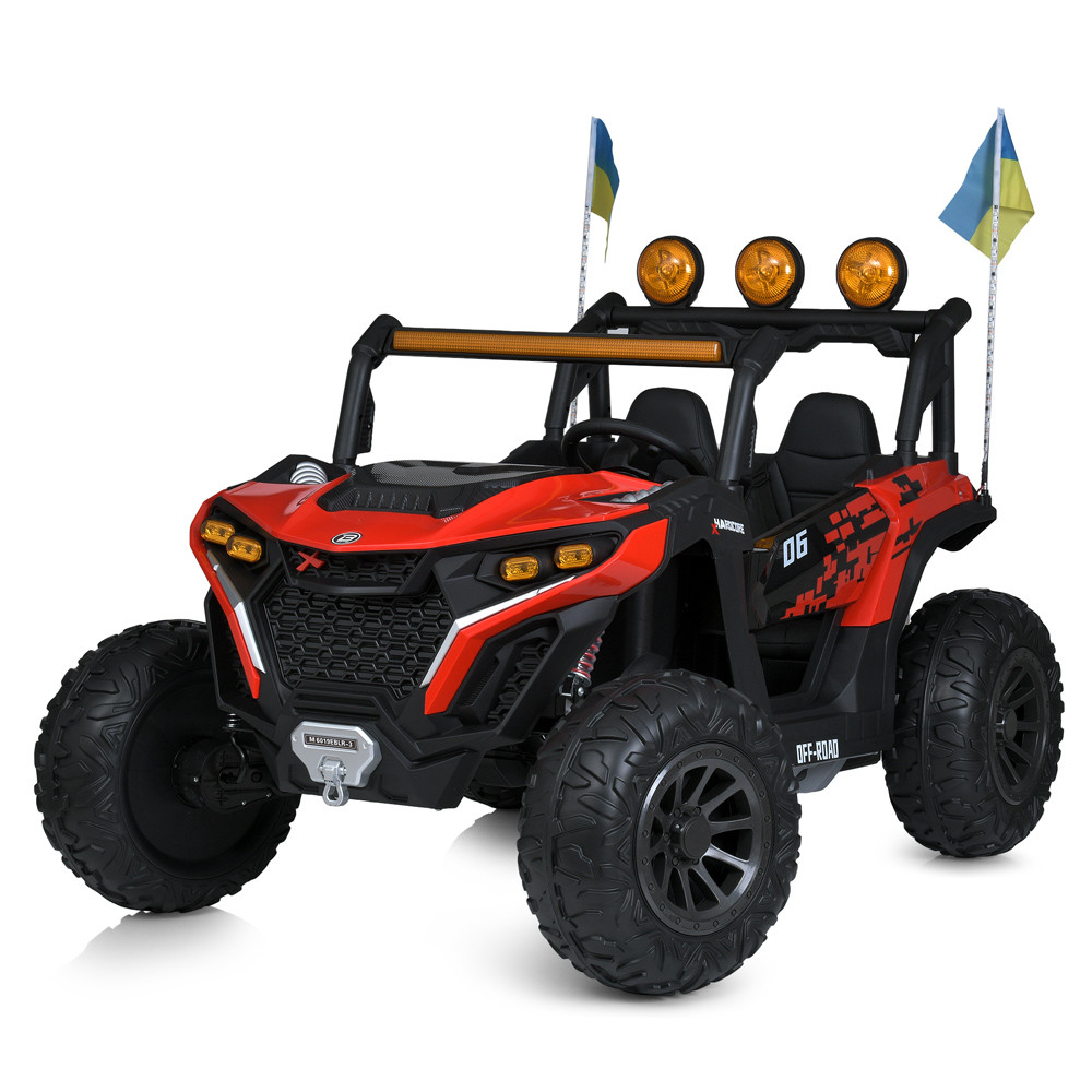 Джип M 6019EBLR-3 (1шт) 2,4G р/к, 2*12V12AH, 4*45W, MP3, USB, TF, BLUETOOTH, EVA, APP, шкіра, музика, світло,