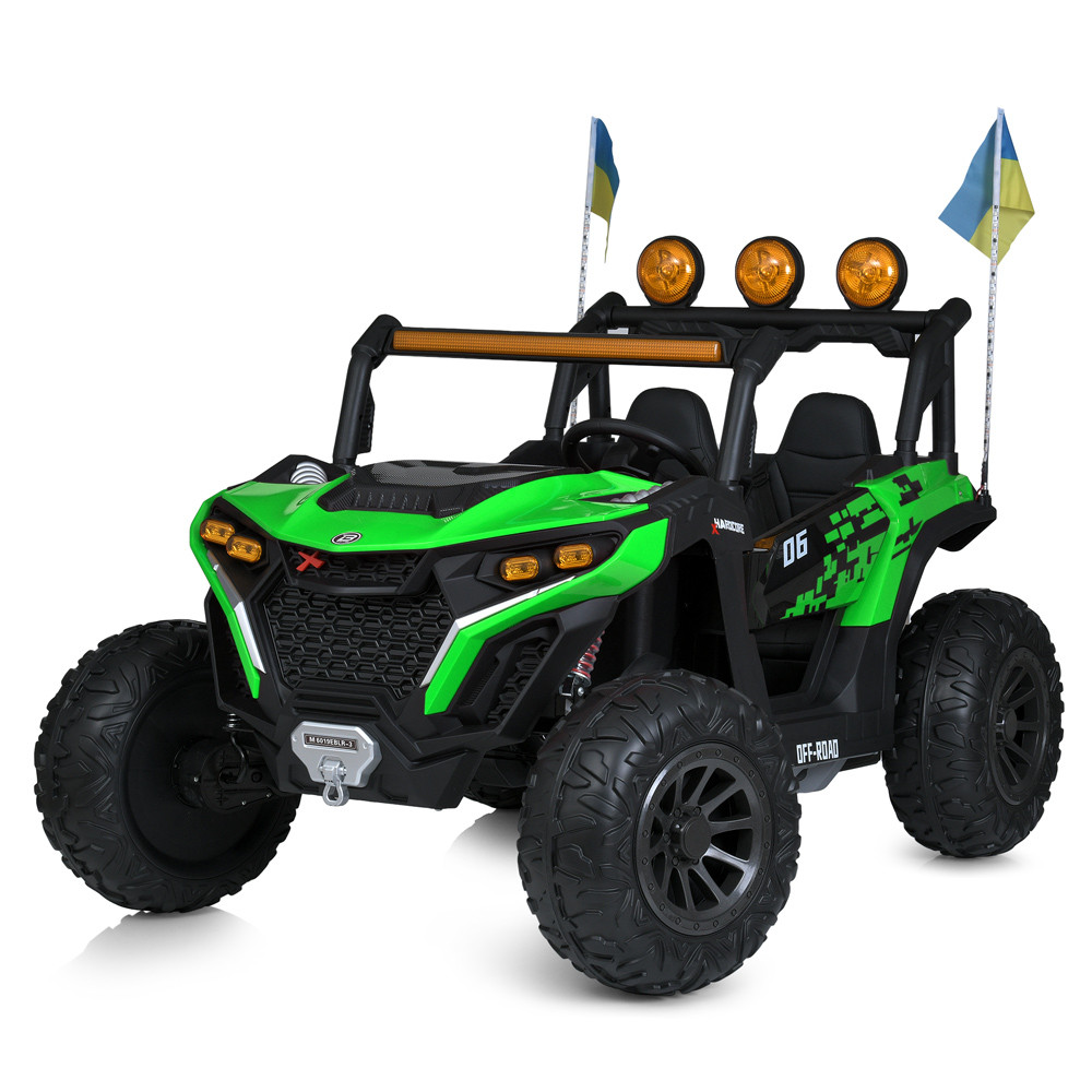 Джип M 6019EBLR-5 (1шт) 2,4G р/к, 2*12V12AH, 4*45W, MP3, USB, TF, BLUETOOTH, EVA, APP, шкіра, музика, світло,