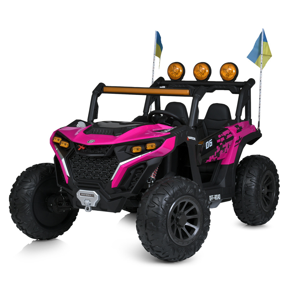 Джип M 6019EBLR-8 (1шт) 2,4G р/к, 2*12V12AH, 4*45W, MP3, USB, TF, BLUETOOTH, EVA, APP, шкіра, музика, світло,