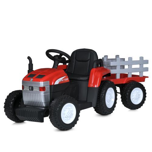 Трактор M 6038EBLR-3 (1шт) 2,4Gр/к, з причепом, 1*12V7AH, 2*45W, EVA, TF, шкіра, музика, світло, червоний