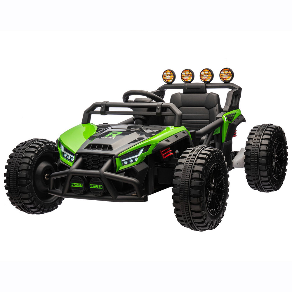 Баггі M 6073EBLR-5 (1шт) 2,4G р/к, 2*12V7AH, 4*35W, USB, BLUETOOTH, EVA, музика, світло, шкіра, зелений