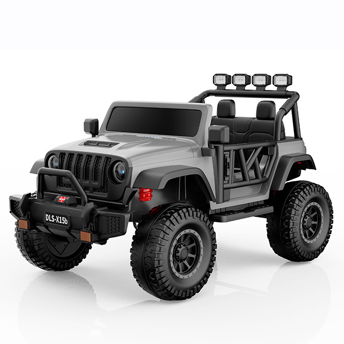 Джип M 6065EBLR-11 (1шт) 2.4G р/к, 1акум24V7AH, 2мотора45W, BLUETOOTH, EVA, музика, шкіра, світло, сірий, фото 1