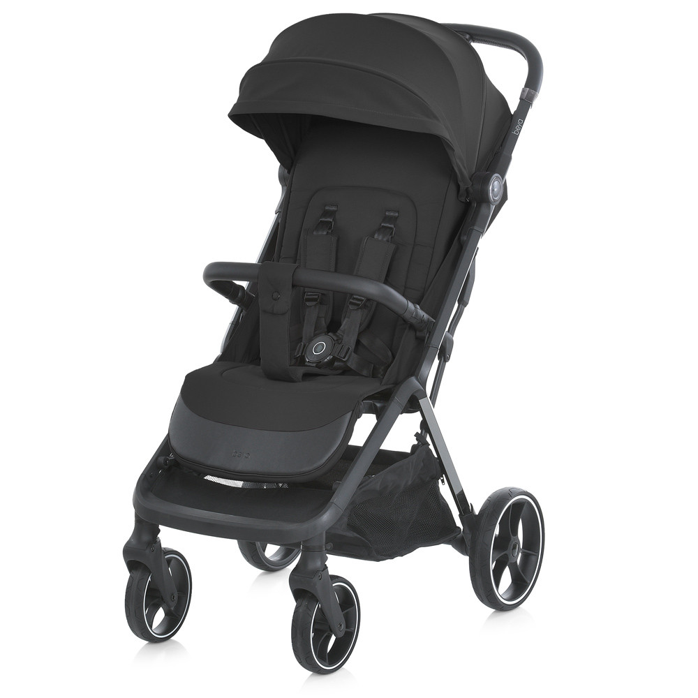 Коляска дитяча ME 1127-B BEYA Black (1шт) прогулянкова, до 22 кг, PU колеса 17,5 / 22,5 см, чохол, чорний