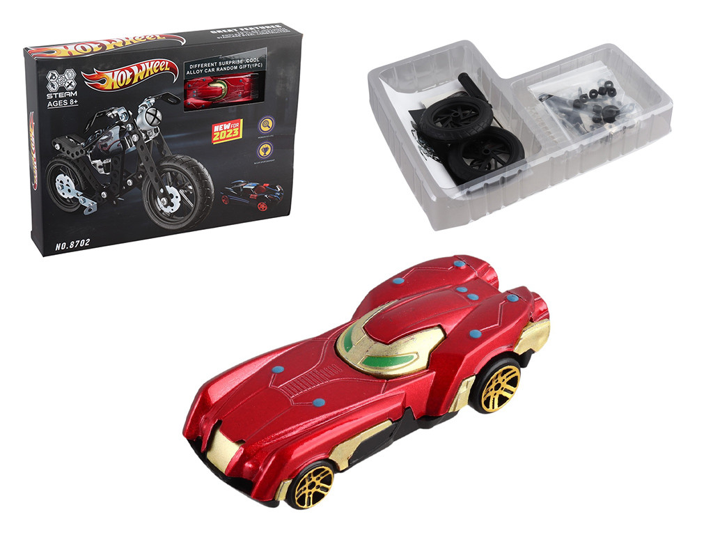 Конструктор металевий “Мотоцикл”, металопластикова машинка, інструменти, в кор. /72-2/, фото 1