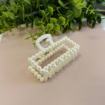 Крабик для волосся Прямокутний з перлинками