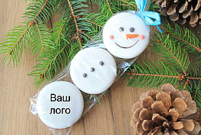 Сніговик корпоративний з лого (3 пряника)