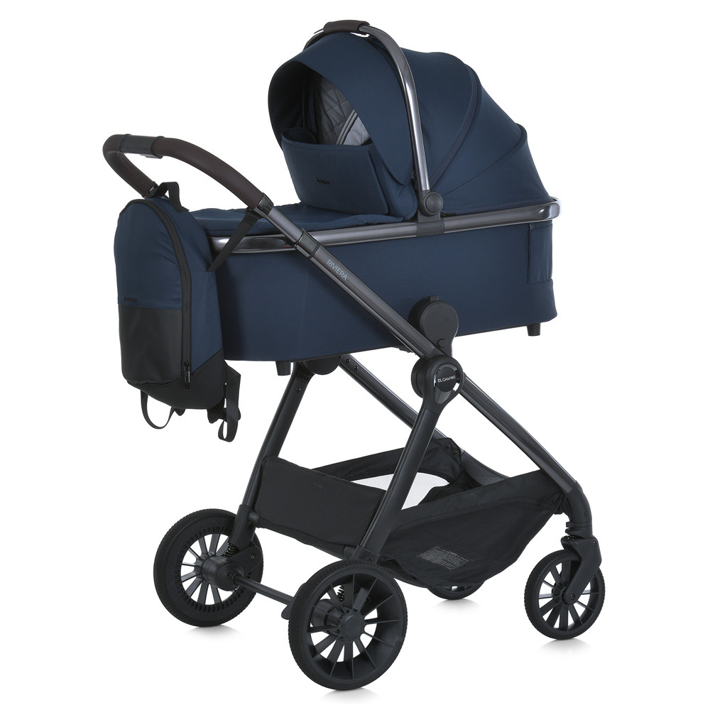 Коляска універсальна 2в1 ME 1183 RIVIERA Iris Blue (1шт) люлька+прогул. блок, рюкзак, дощовик, моск.сітка,