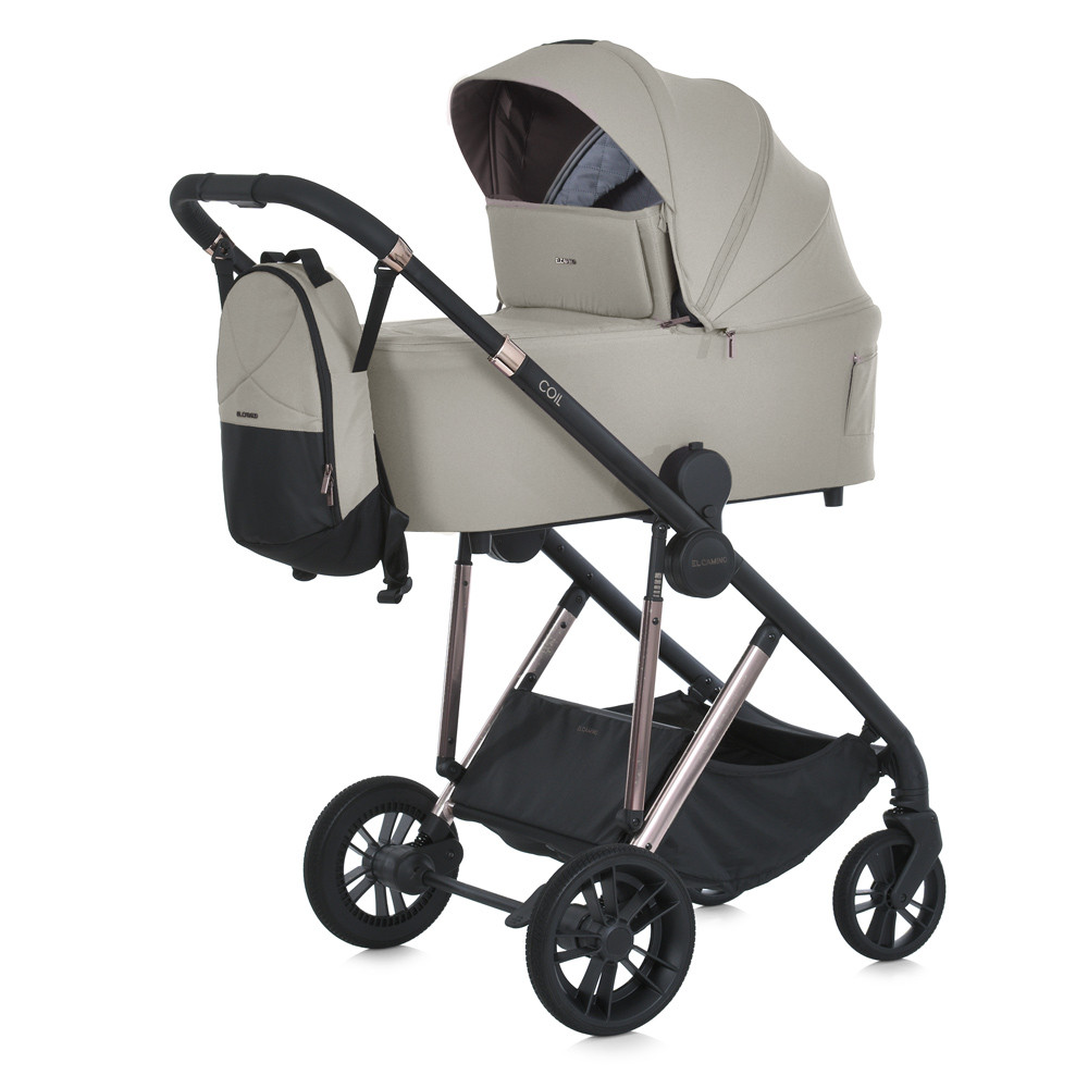 Коляска універсальна 2в1 ME 1190 COIL Cloud Beige (1шт) люлька+прогул. блок, рюкзак, дощовик, моск.сітка,