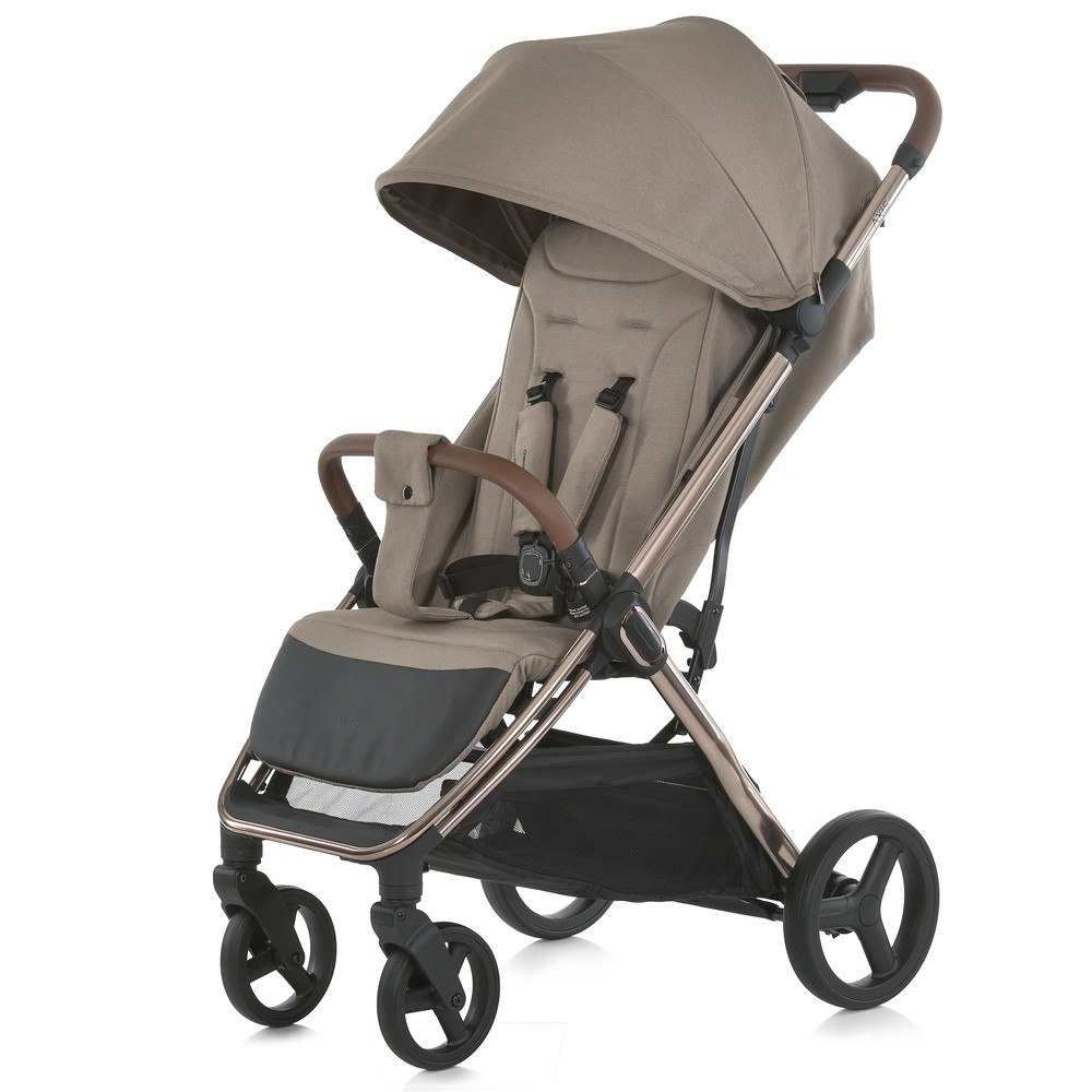 Коляска дитяча ME 1192 AXIS Milk Chocolate (1шт) прогулянкова, до 22 кг, PU колеса 16,5 / 23 см, регул.ручка,