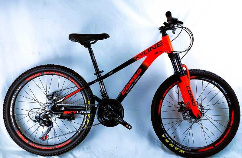 Велосипед Спортивний Corso «SKYLINE» 24" дюймів рама алюмінієва 11’’, обладнання Shimano 21 швидкість, зібран