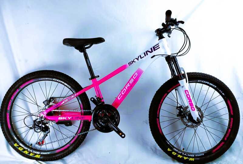 Велосипед Спортивний Corso «SKYLINE» 24" дюймів рама алюмінієва 11’’, обладнання Shimano 21 швидкість, зібран