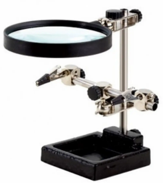 Третя рука ZD-10H тримач плат з лупою 90ММ; 3Х і "крокодилами", фото 1