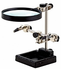 Третя рука ZD-10H тримач плат з лупою 90ММ; 3Х і "крокодилами"