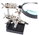 Третя рука ZD-10H тримач плат з лупою 90ММ; 3Х і "крокодилами", фото 3