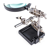 Третя рука ZD-10H тримач плат з лупою 90ММ; 3Х і "крокодилами", фото 4