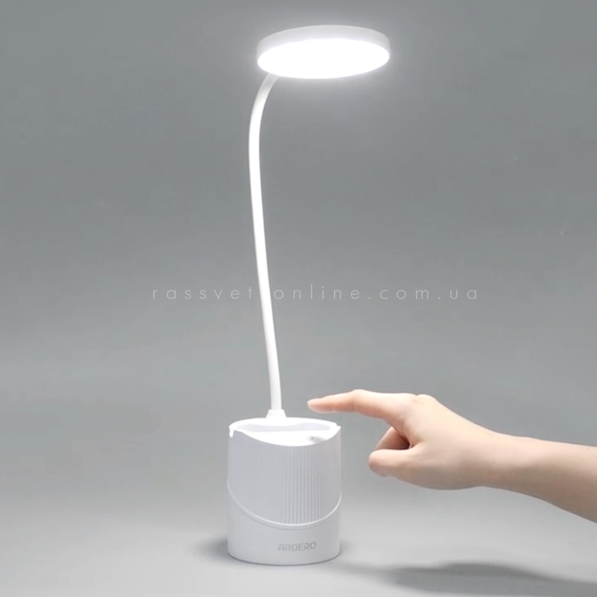 Настільна LED лампа з акумулятором Ardero DE1740 ARD 5Вт 5000K 240Lm 1200mAh Li-Ion біла