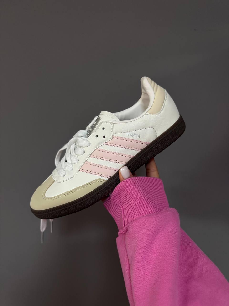 Жіночі Кросівки ADIDAS SAMBA WHITE LIGHT PINK / Адідас Самба