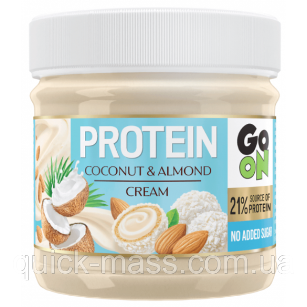 Протеїновий крем мигдаль-кокос Go On Protein Coconut-Almond Cream без цукру 180g, фото 1