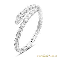 Жіночий браслет Serpenti змія сріблястий з цирконієм елегантний аксесуар на руку для вечірки