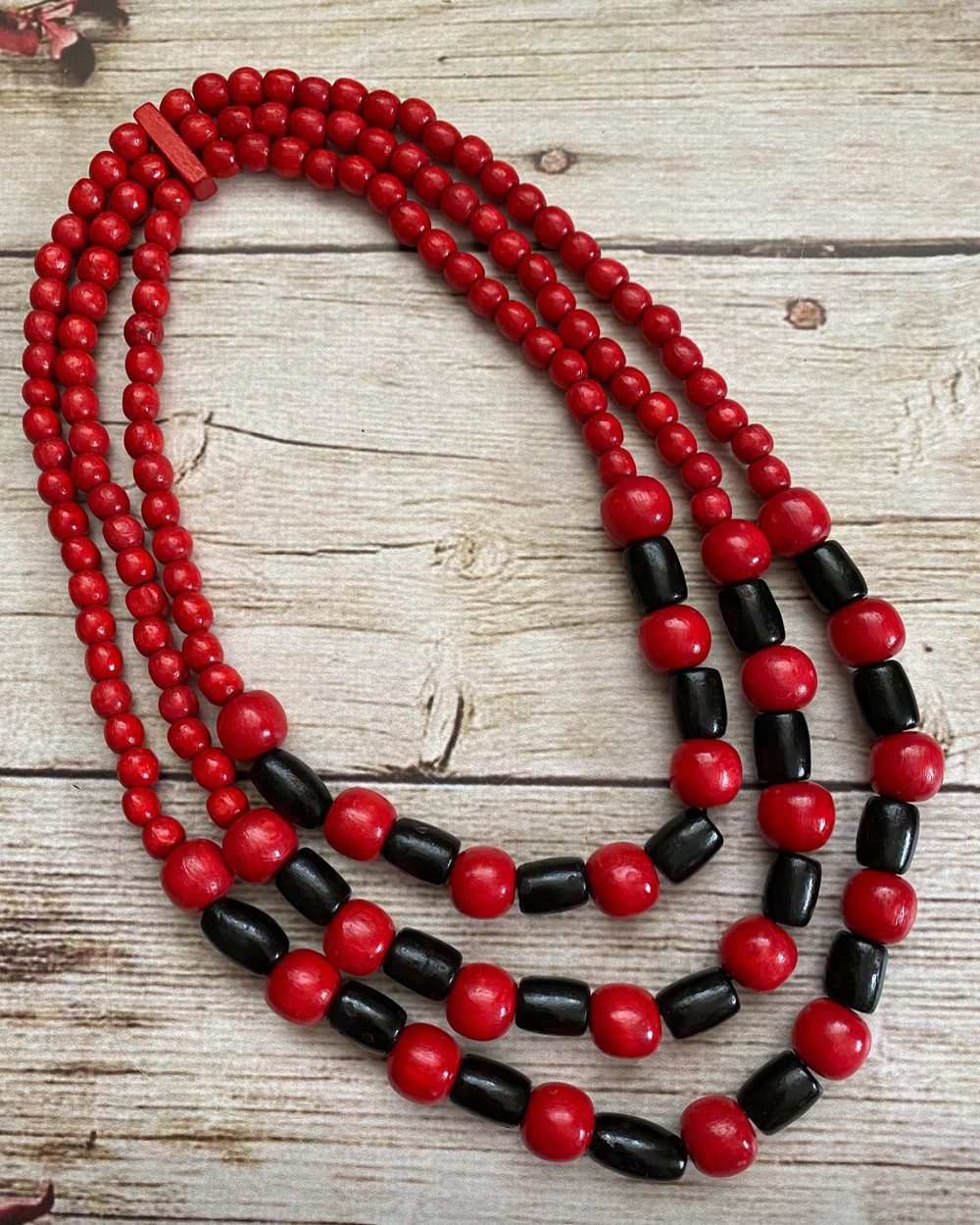 Намисто Ніжність червоно-чорне, фото 1