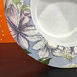 Жіночий блакитний капелюх канотьє принт квіти Україна, фото 6