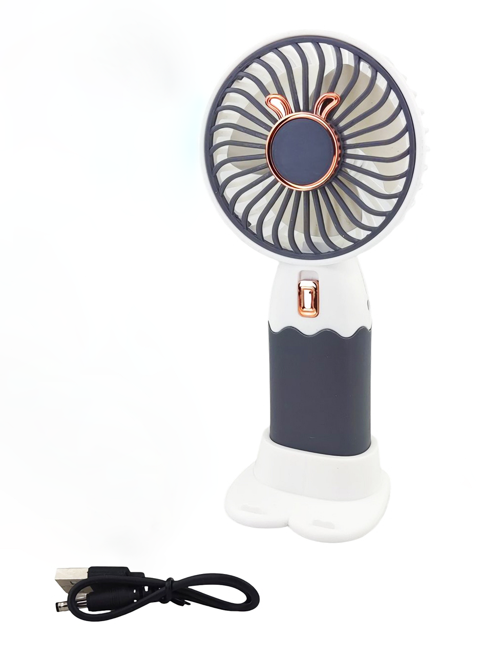 Міні вентилятор на акумуляторі 15,5 см сірий Grey
