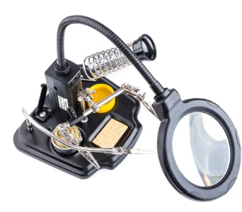 Тримач (третя рука) ZD-10Y USB, лупа 100мм з LED, підставка під паяльник, фото 1