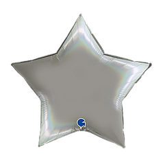 36" GRABO-ГР 058 ЗІРКА Голографія Сатин Срібло | Holographic Platinum Pure (УП)