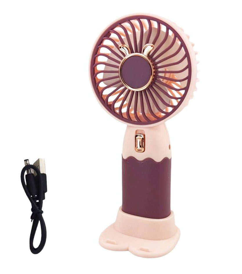 Міні вентилятор на акумуляторі 15,5 см бордо