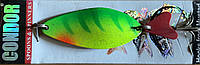 Блешня коливалка (колебалка) Condor 24 г / 70 мм Флюоресцентна із зеленими смужками