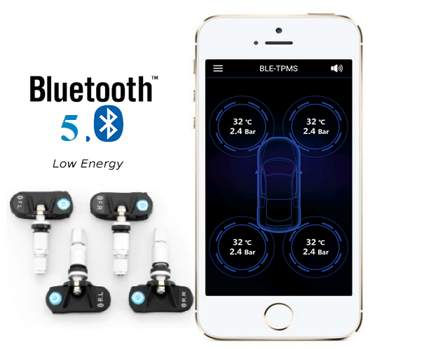 Система контролю тиску та температури в шинах TPMS bluetooth BT05, внутрішній датчик, фото 1