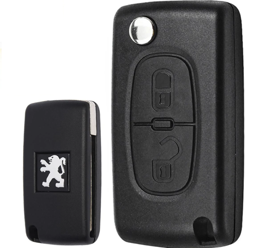 Викидний корпус ключа на 2 кнопки Peugeot 107, 206, 207, 307, 407, 508 (CE0523, HU83)